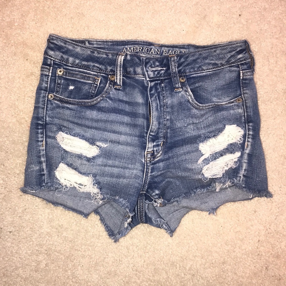 Distressed mid-rise shorts, American Eagle